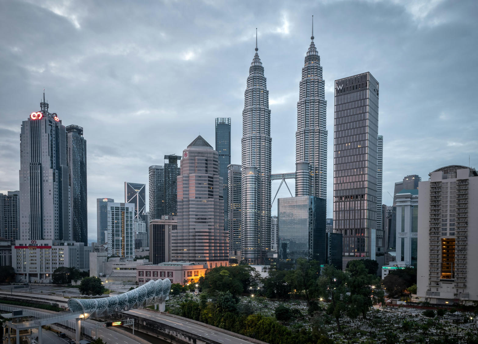 Kuala Lumpur skyline with Petronas Twin Towers